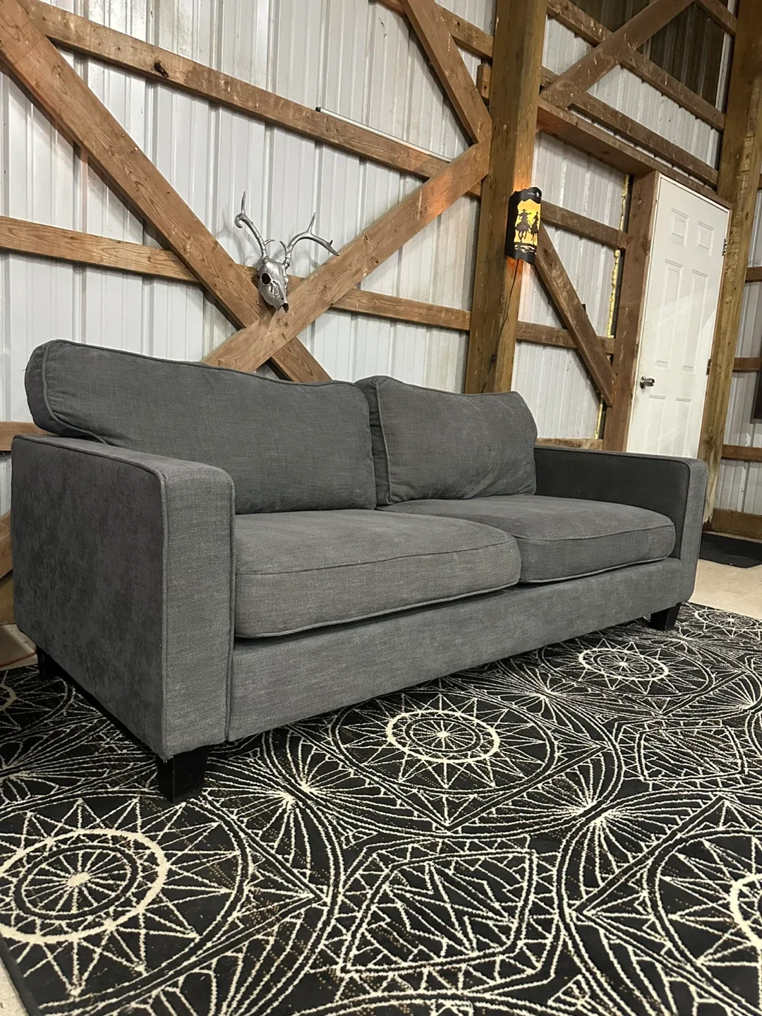 *Delivery Available* Ikea Modern Sofa in Grey Fabric 🛋️ image indicator(5)