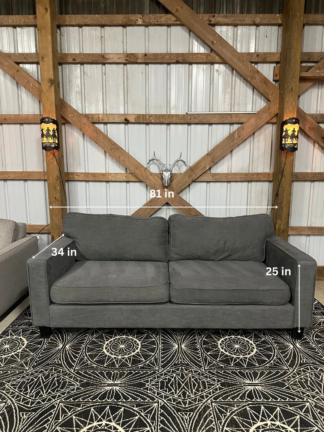 *Delivery Available* Ikea Modern Sofa in Grey Fabric 🛋️ image indicator(2)