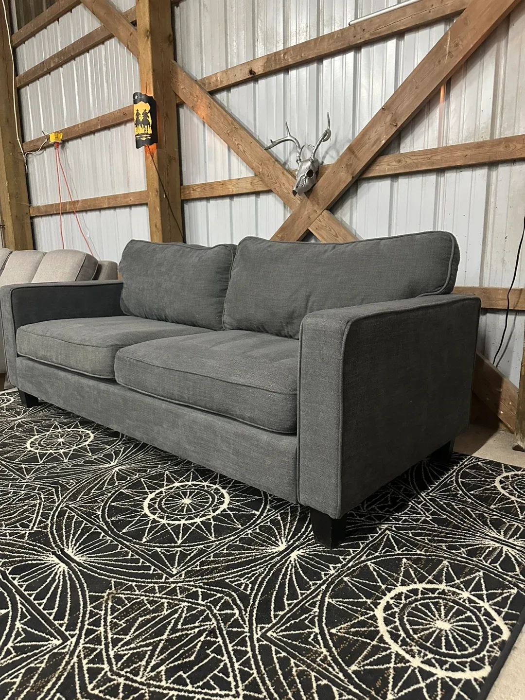 *Delivery Available* Ikea Modern Sofa in Grey Fabric 🛋️ image indicator(6)