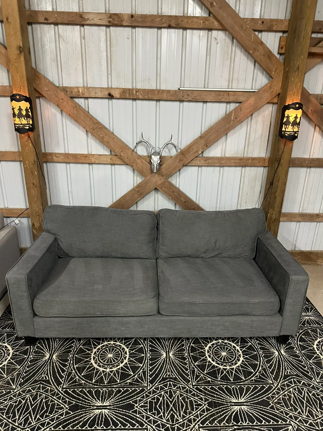 *Delivery Available* Ikea Modern Sofa in Grey Fabric 🛋️ image indicator(4)