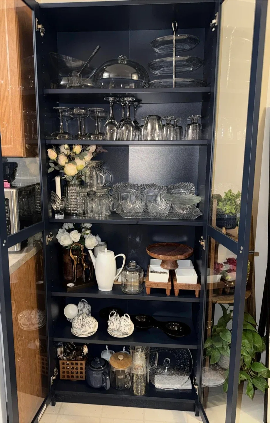 IKEA Billy Bookcase with Glass Doors without items inside thumbnail