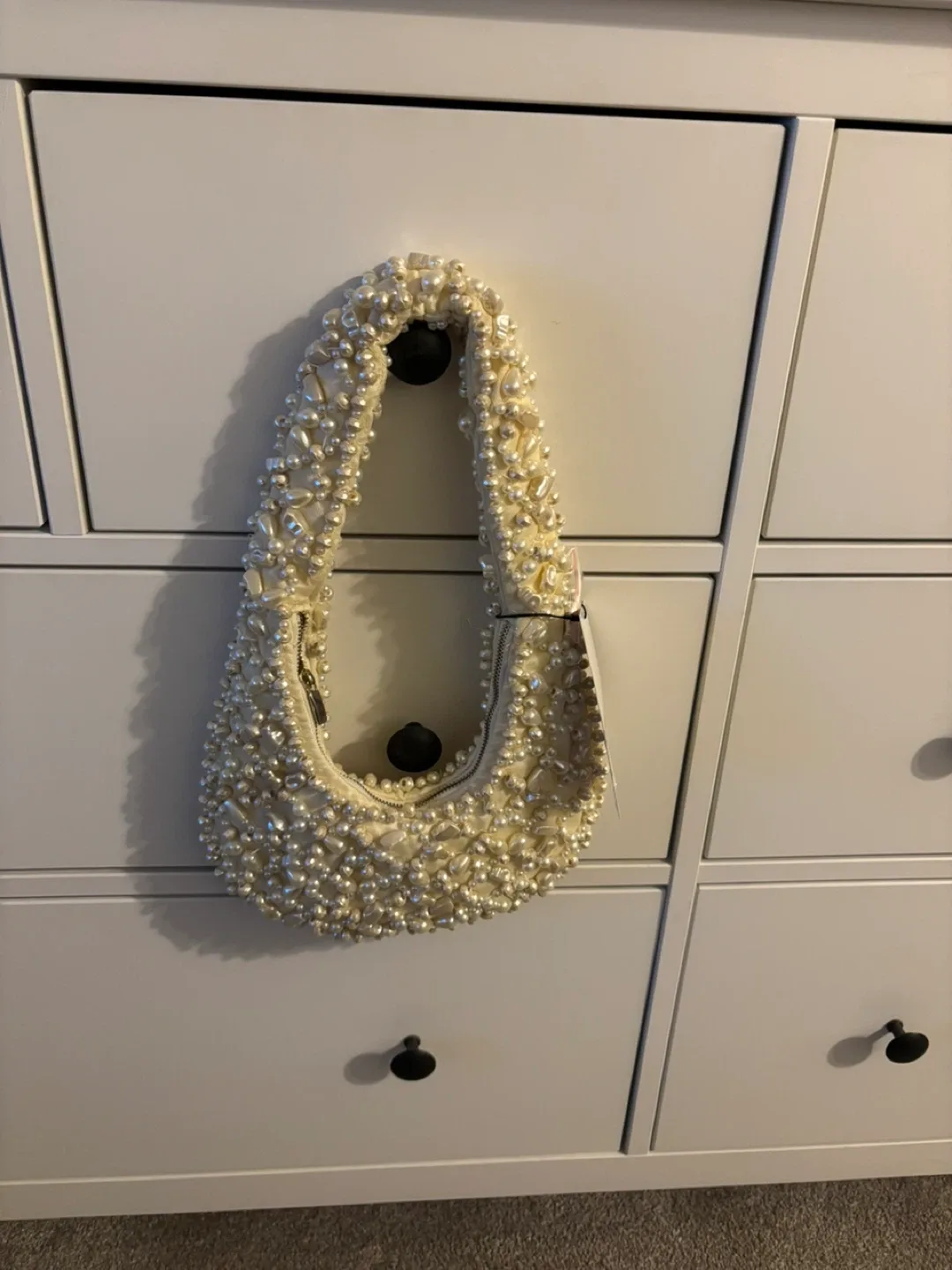 Zara Beaded Cream Bag - New with Tags! image indicator(5)