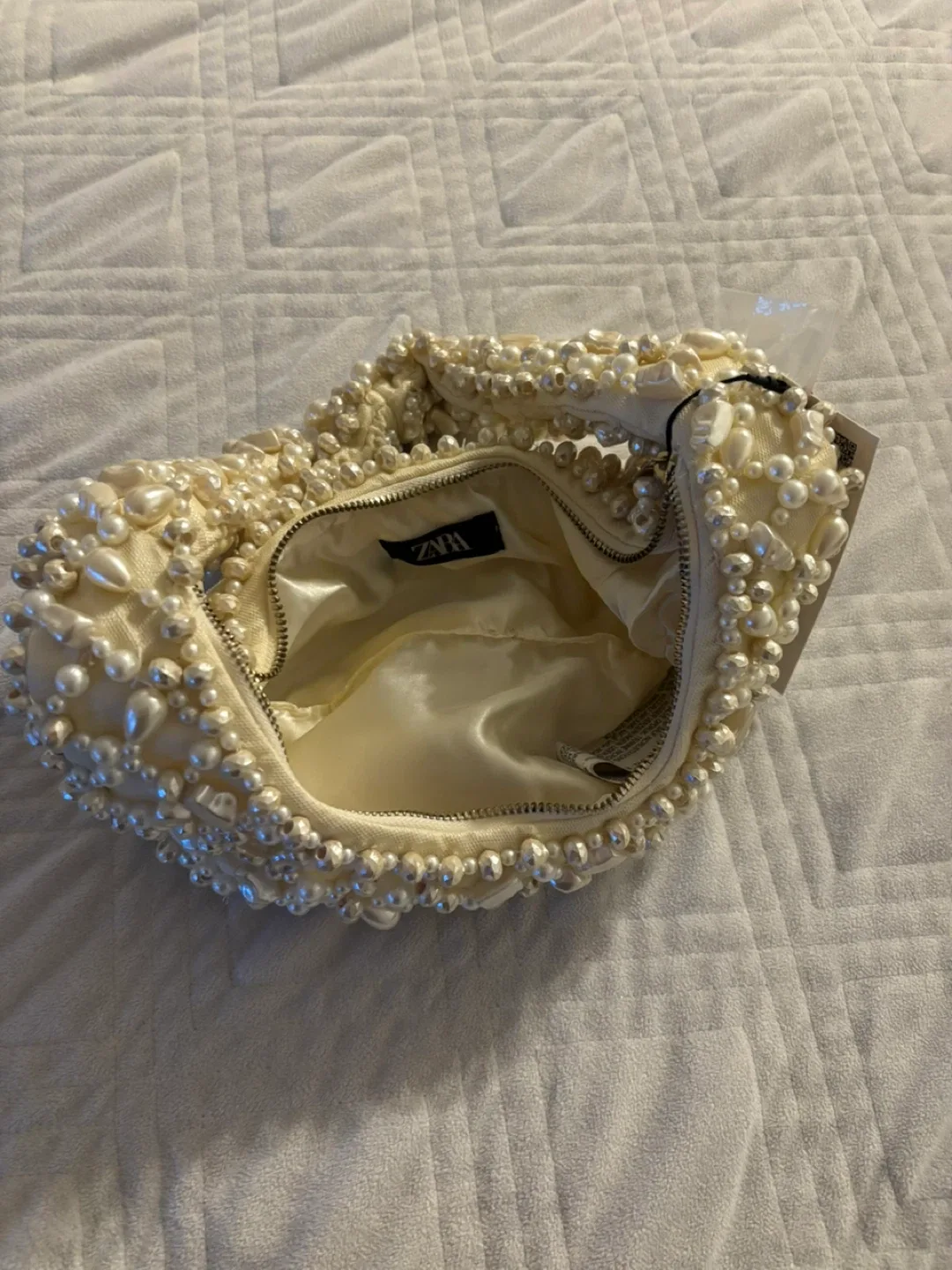 Zara Beaded Cream Bag - New with Tags! image indicator(4)