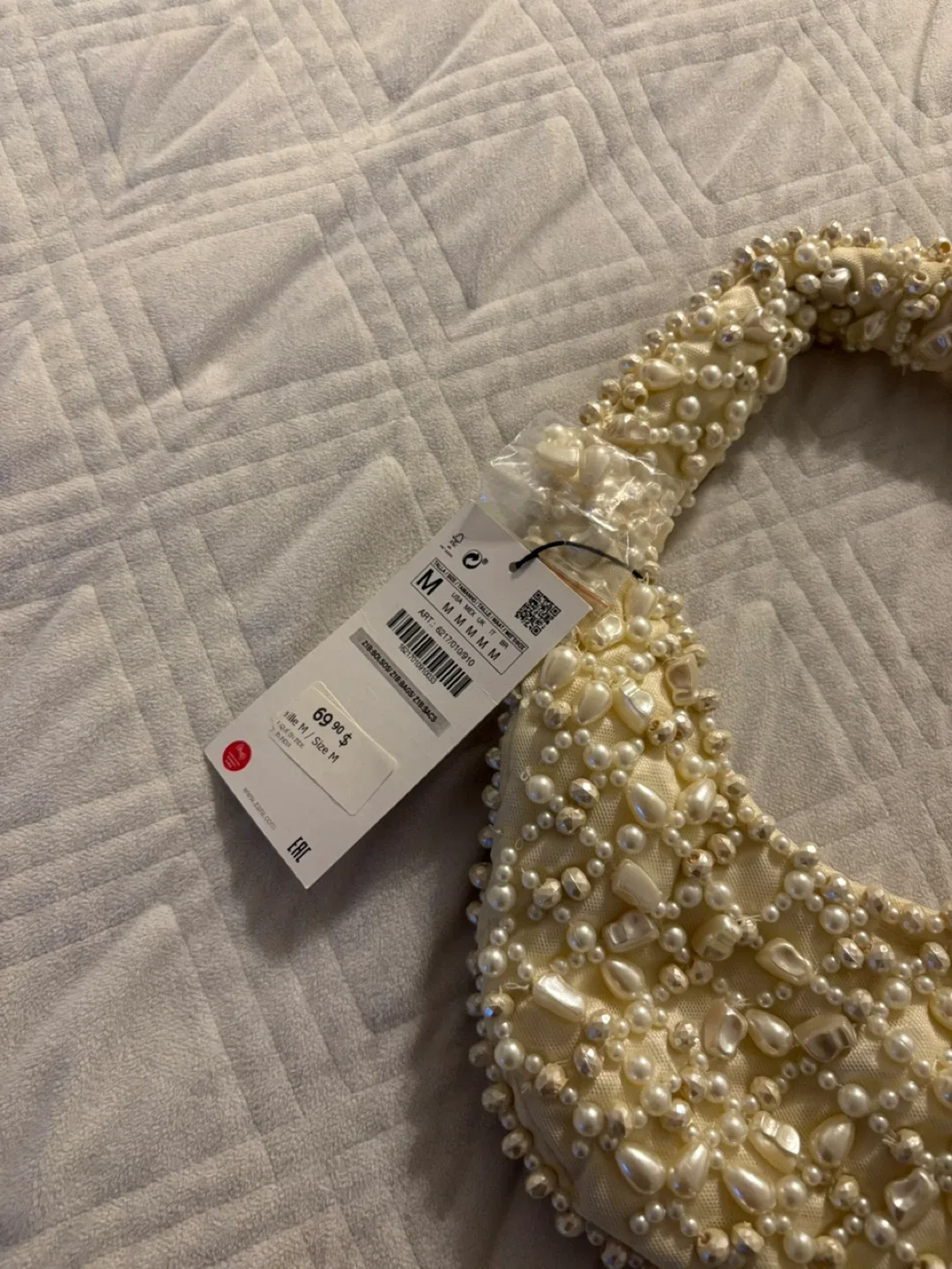 Zara Beaded Cream Bag - New with Tags! image indicator(2)