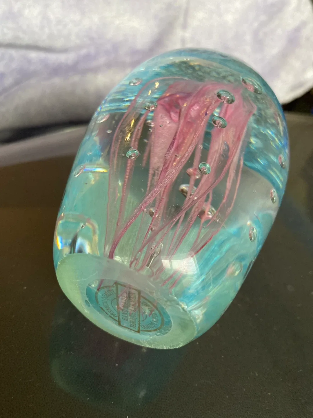 Hand Blown Art Glass Jellyfish Paperweight image indicator(3)