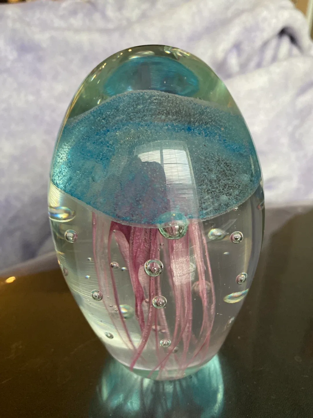 Hand Blown Art Glass Jellyfish Paperweight image indicator(2)