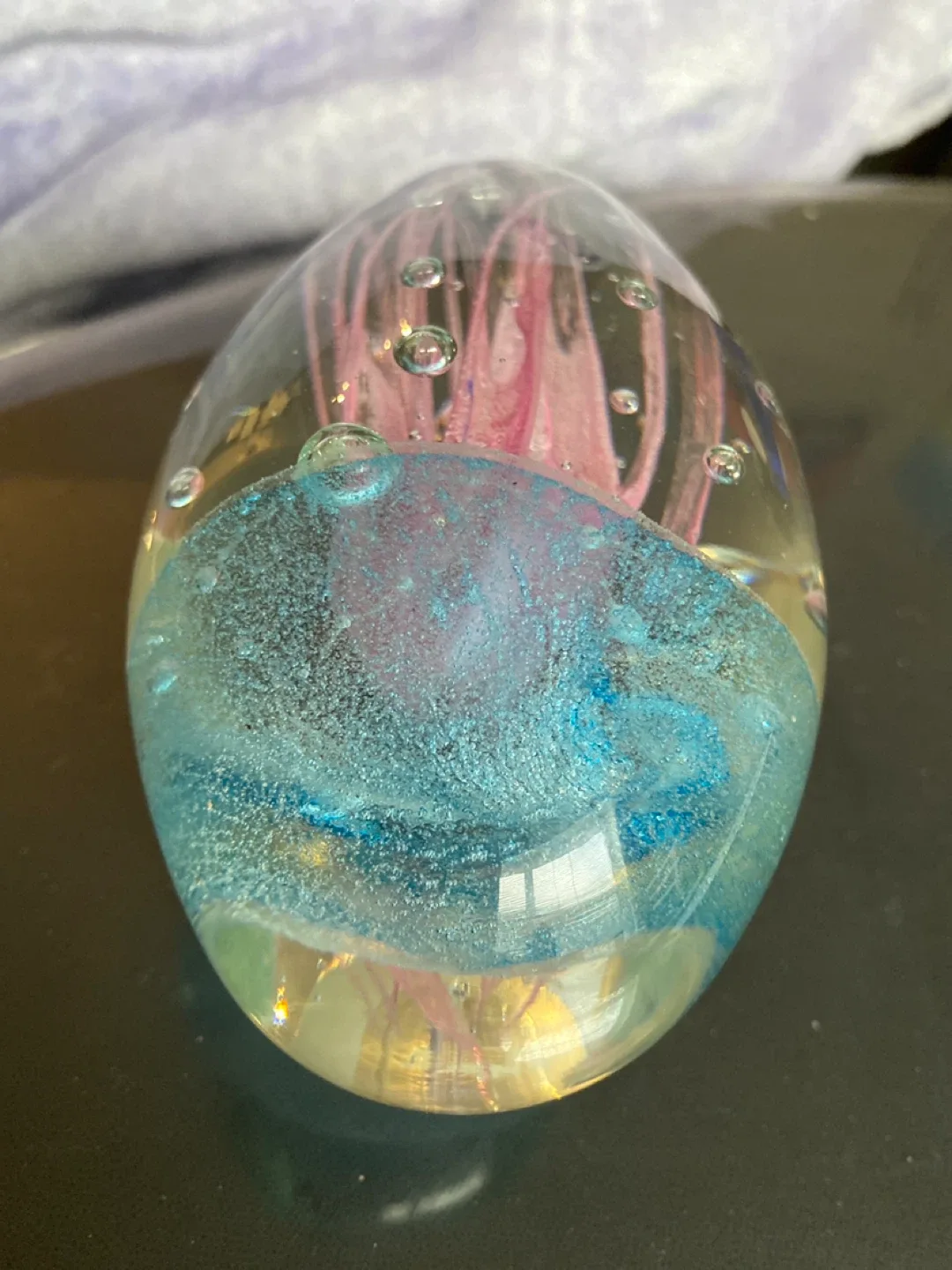 Hand Blown Art Glass Jellyfish Paperweight image indicator(5)