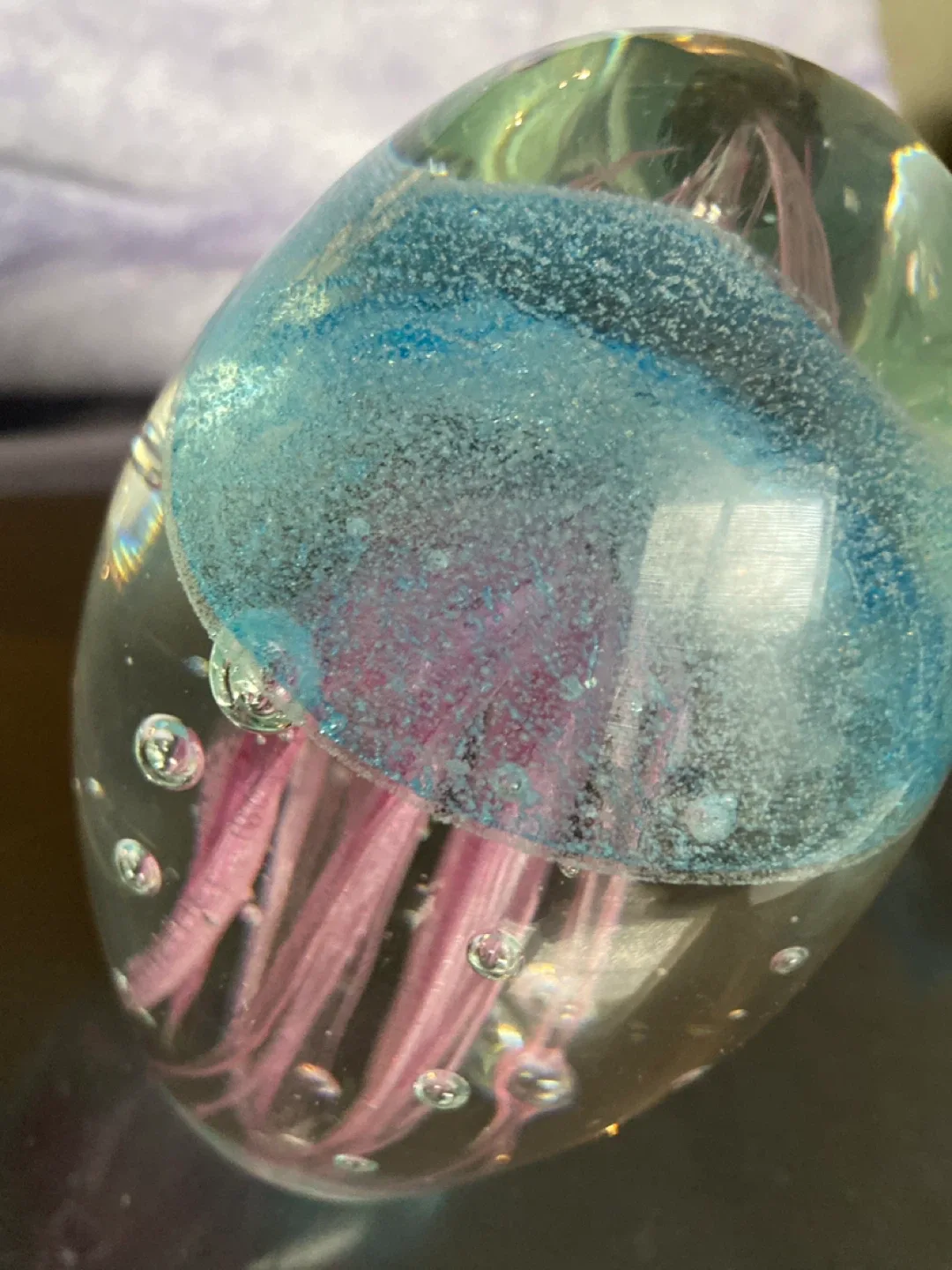 Hand Blown Art Glass Jellyfish Paperweight image indicator(6)
