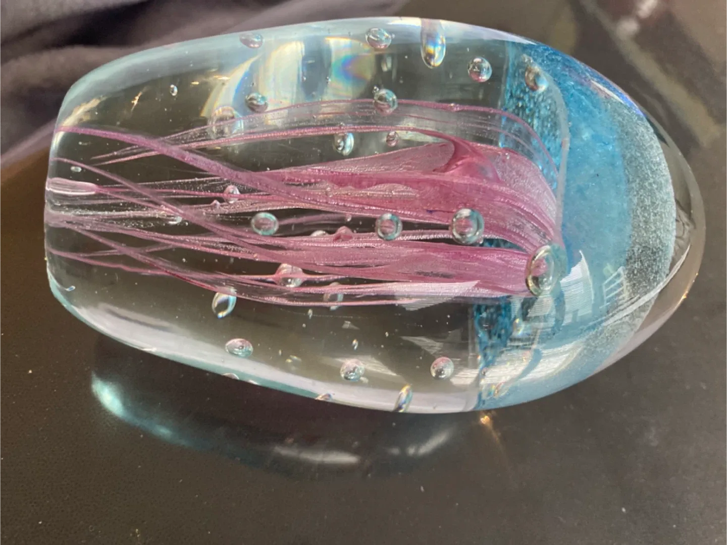 Hand Blown Art Glass Jellyfish Paperweight image indicator(4)