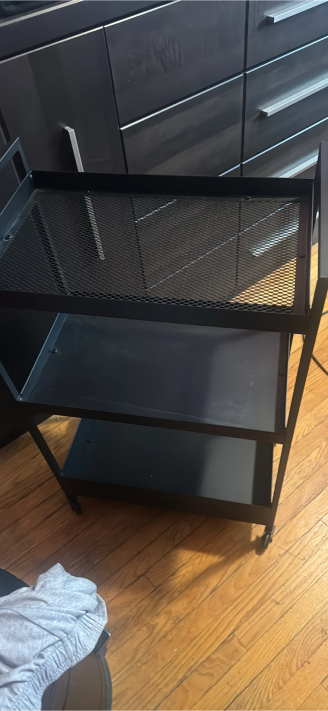 Black Metal Rolling Cart IKEA