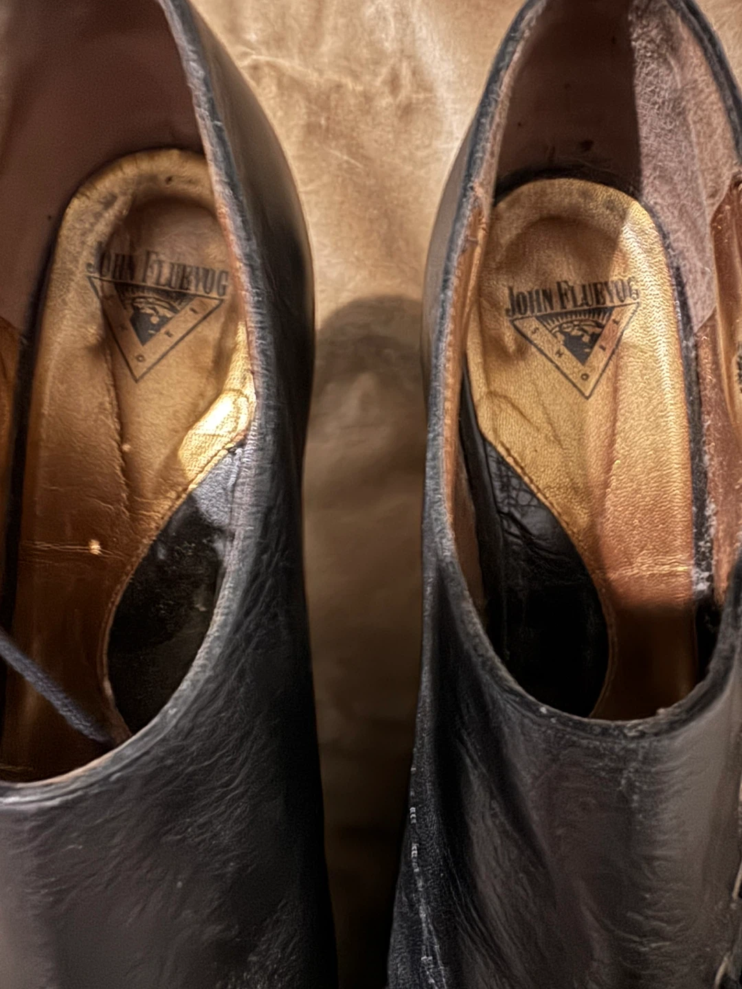 John Fluevog Black Leather Open Toe Heels - photo 2