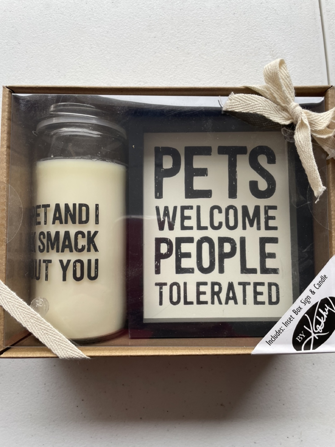 Kathy By Design Candle & Sign Set