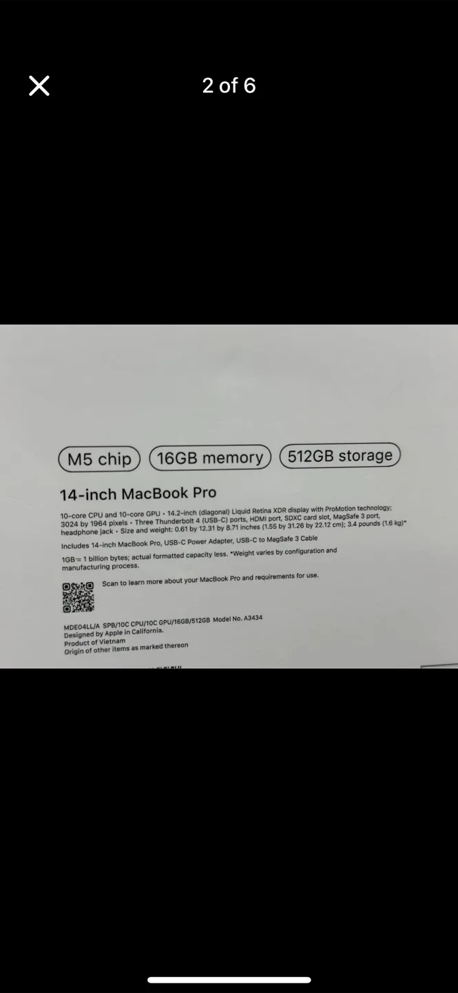 Apple Macbook Pro 2025. M5 Chip image indicator(2)