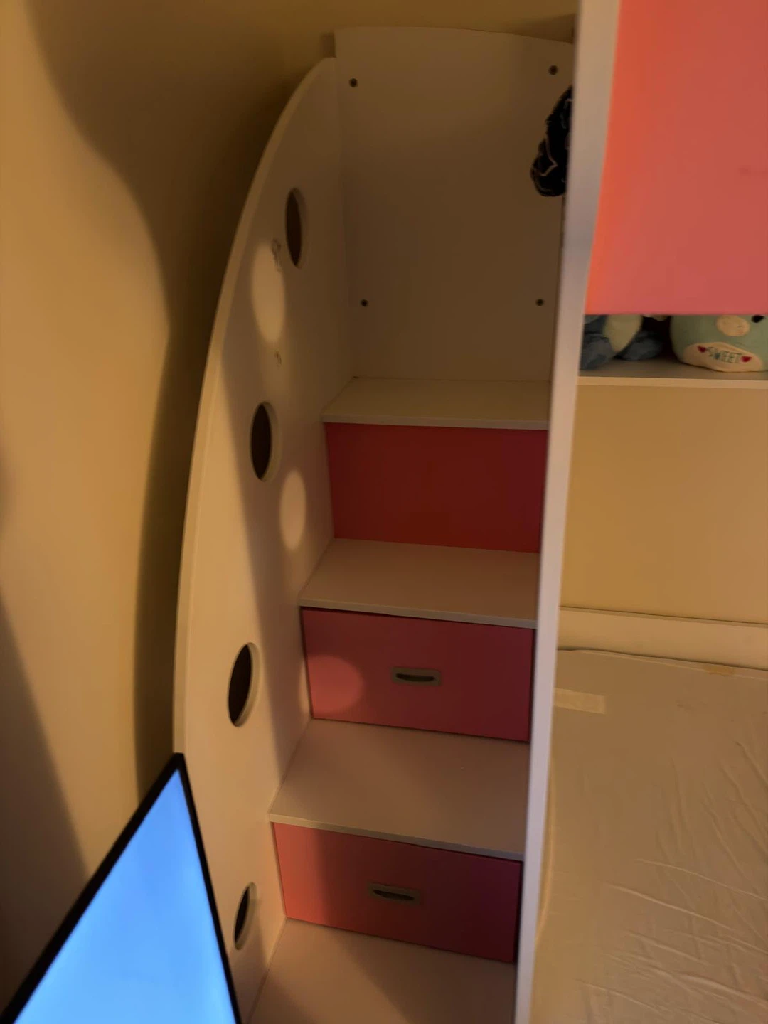 Pink & White Bunk Bed with Storage - photo 3