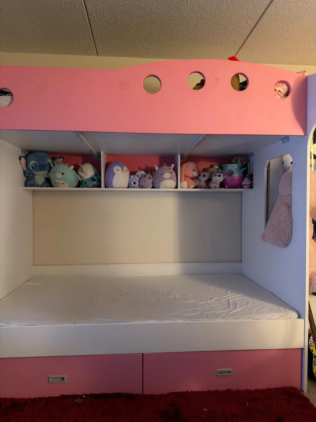 Pink & White Bunk Bed with Storage - photo 2