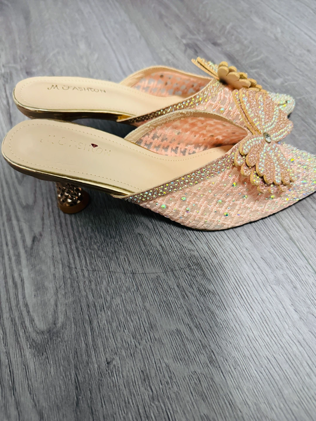 M.O Fashion Rhinestone Embellished Mules