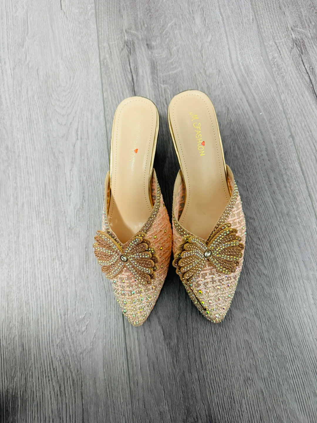 M.O Fashion Rhinestone Embellished Mules - photo 2