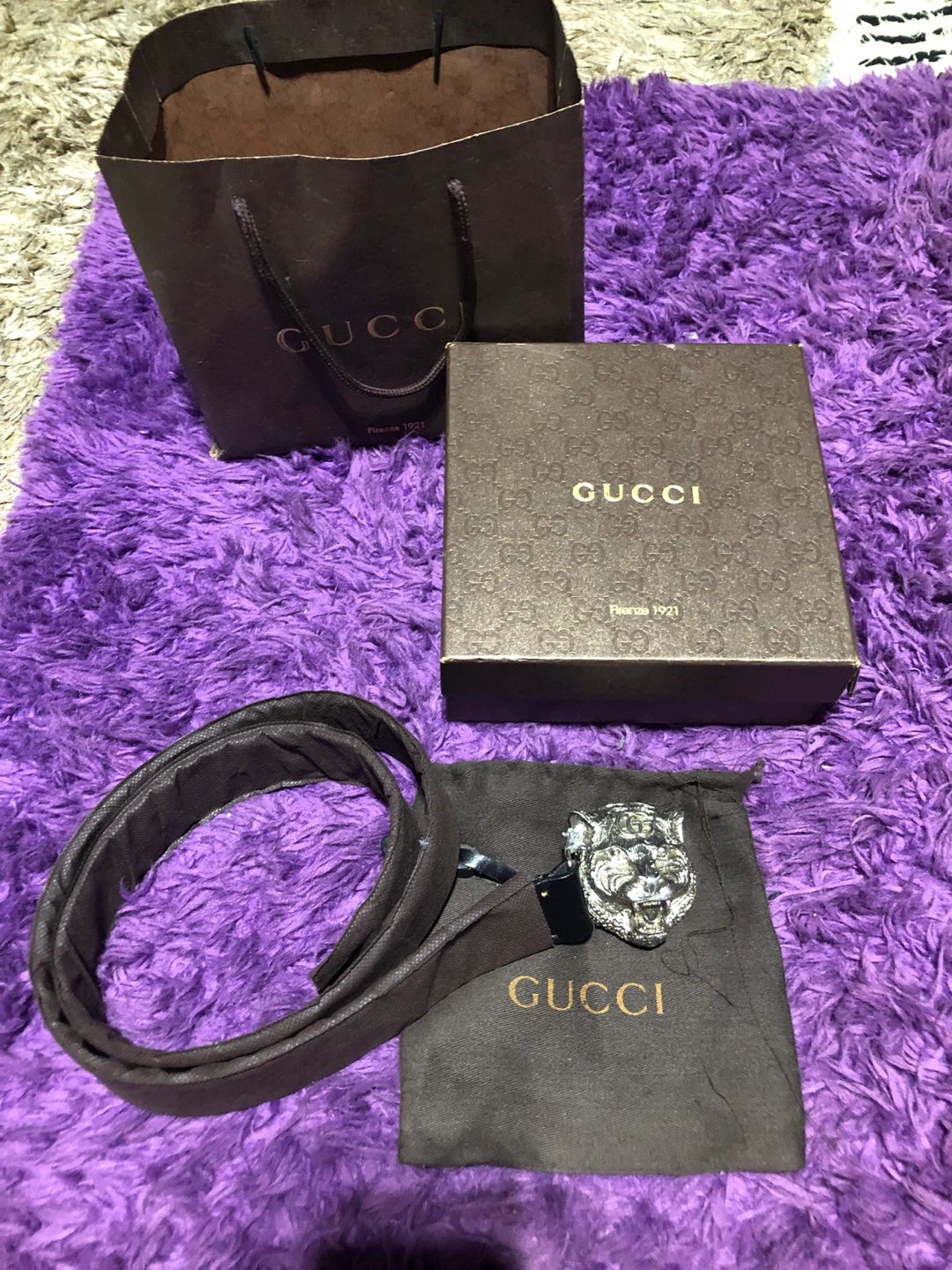 Gucci Belt with Tiger Buckle pls read description