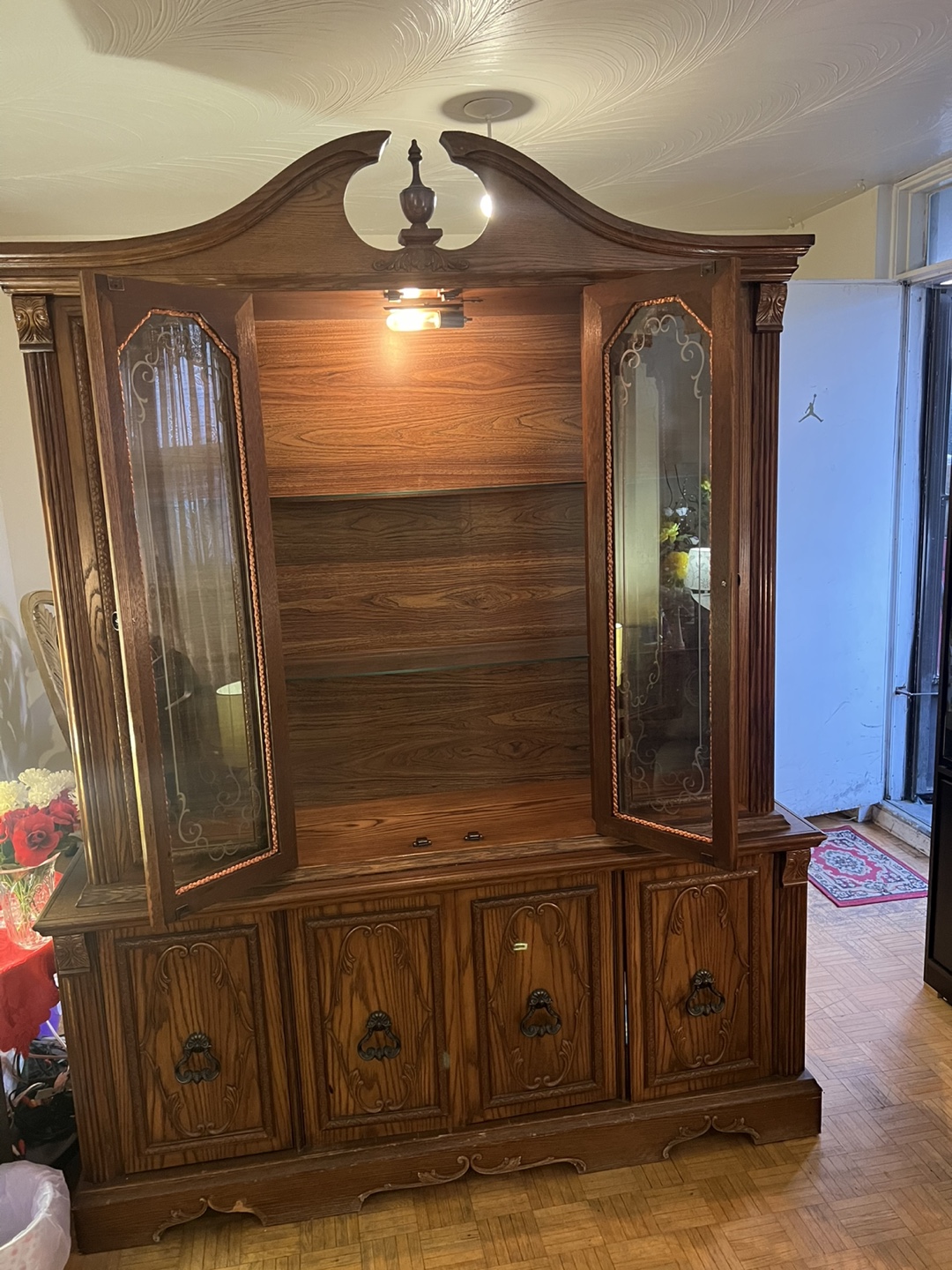 Vintage Wooden China Cabinet