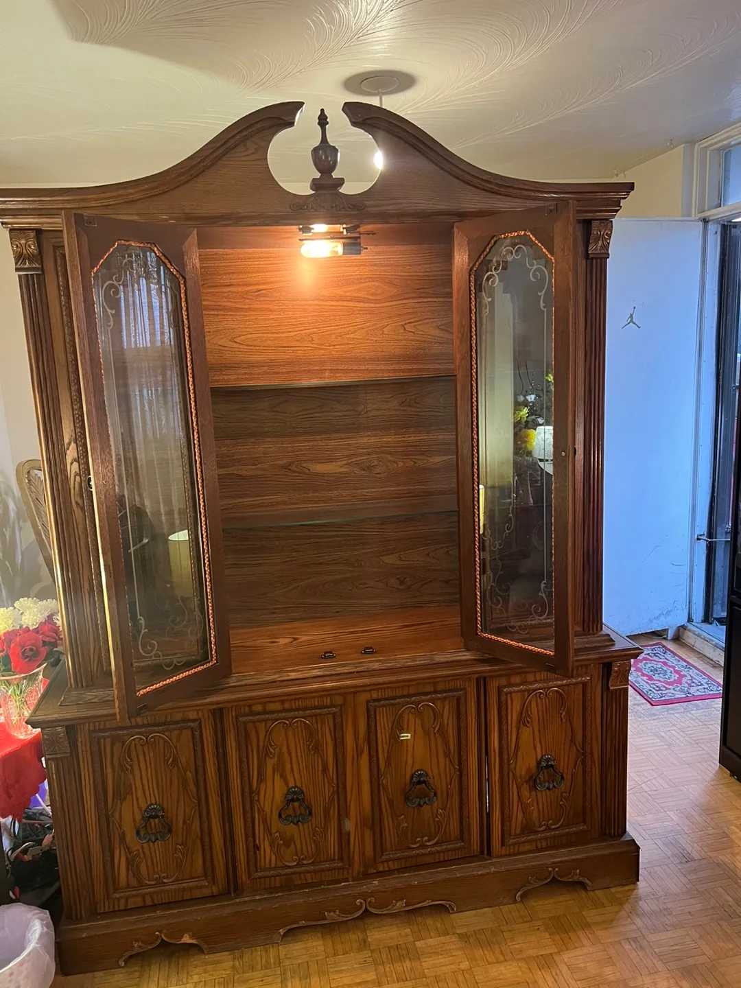 Vintage Wooden China Cabinet thumbnail