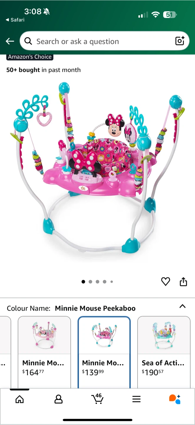Bright Starts Minnie Mouse Peekaboo Activity Jumper - photo 2