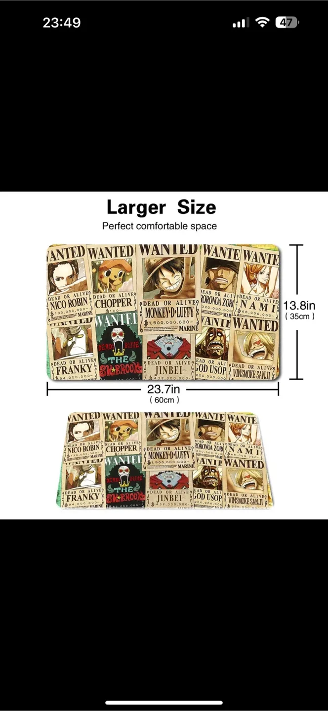 One Piece Wanted poster Mousepad image indicator(2)