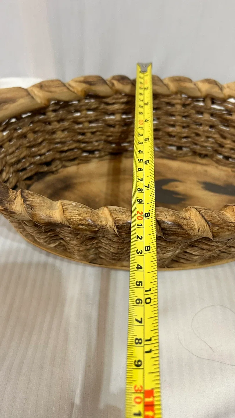 Woven Basket with Wooden Handles image indicator(5)