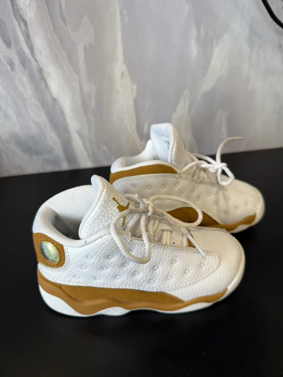 Jordan 13 Retro White/Gold Toddler Shoes - Size 8C image indicator(2)