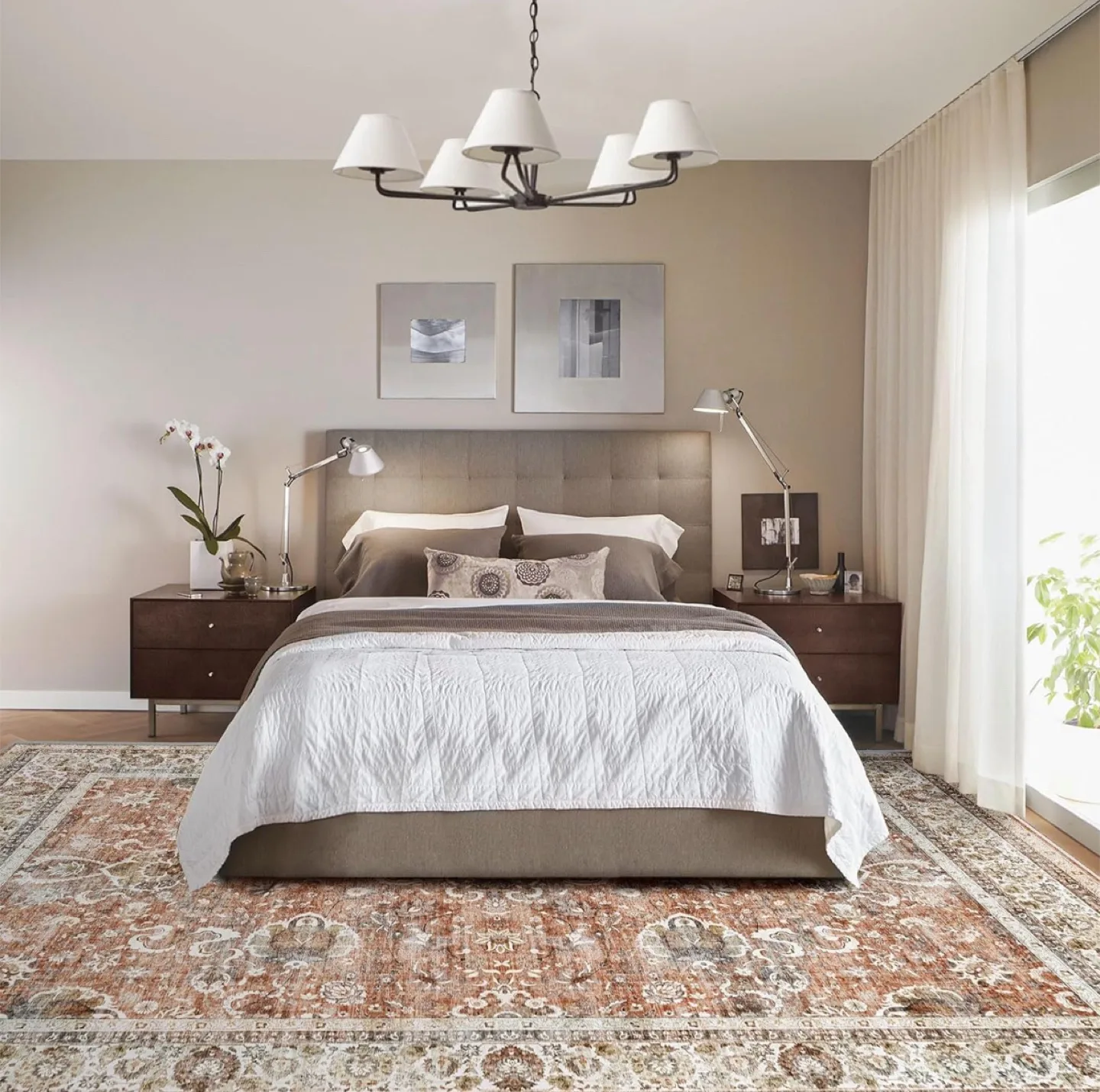 Brand New 9x12ft Brick Red Area Rug image indicator(5)