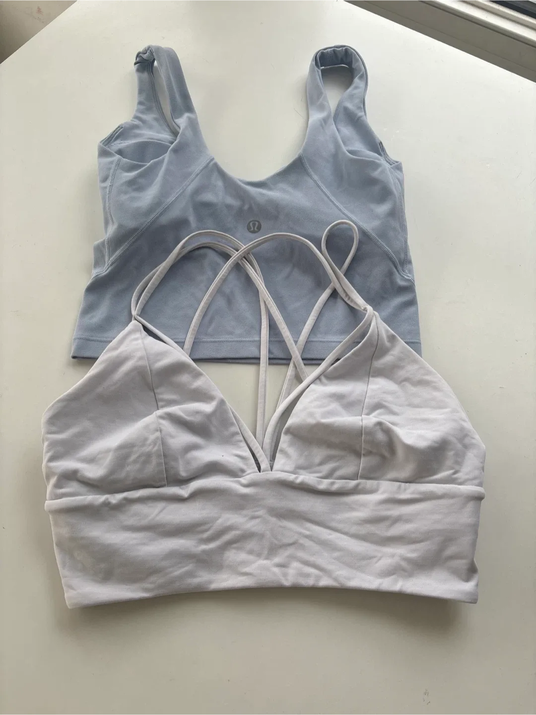 Lululemon Sports Bras - Light Blue & White image indicator(9)