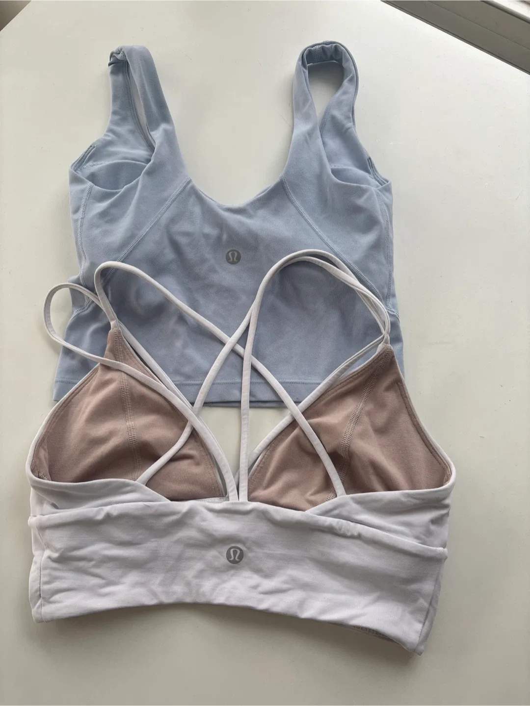 Lululemon Sports Bras - Light Blue & White image indicator(10)