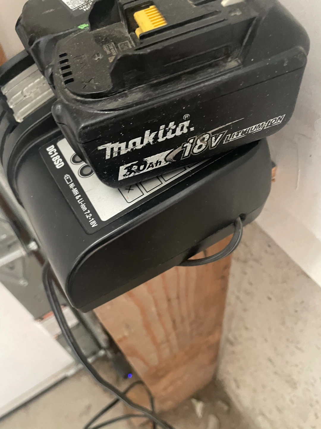 Toolbox with Assorted Tools & Makita Battery Charger