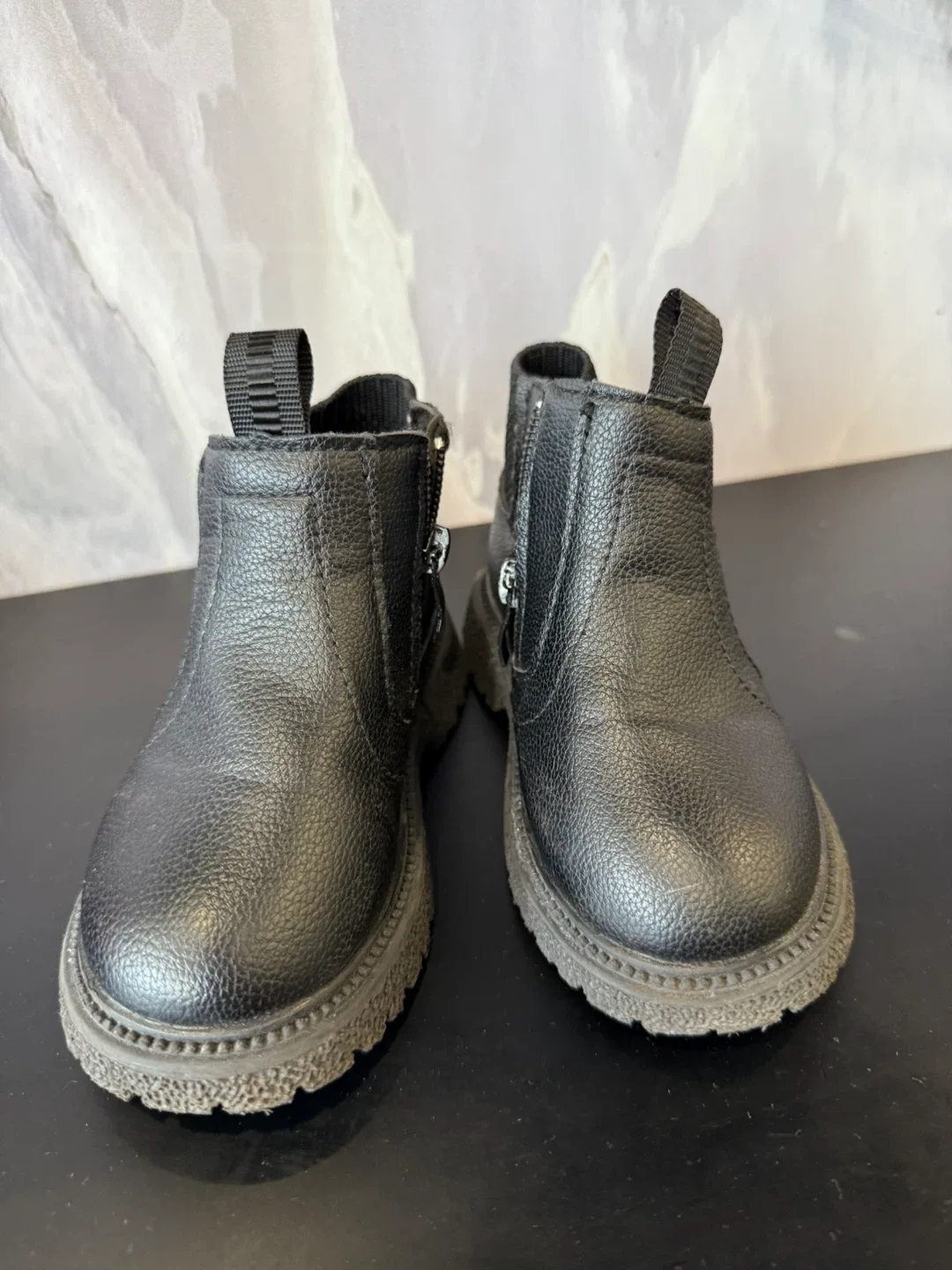 Black Leather Ankle Boots - Size 4 Toddler image indicator(2)