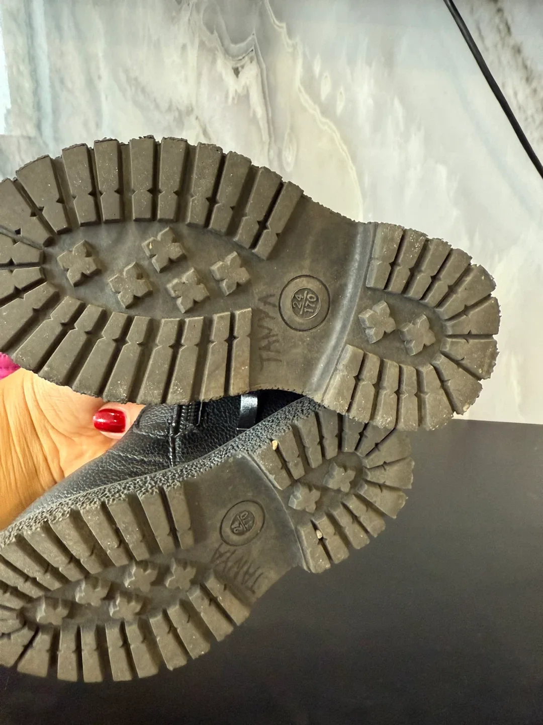 Black Leather Ankle Boots - Size 4 Toddler image indicator(3)