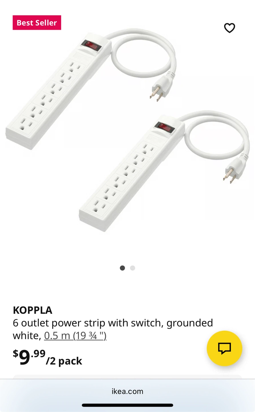 IKEA Koppla 6 Outlet Power Strip x 2 - photo 2