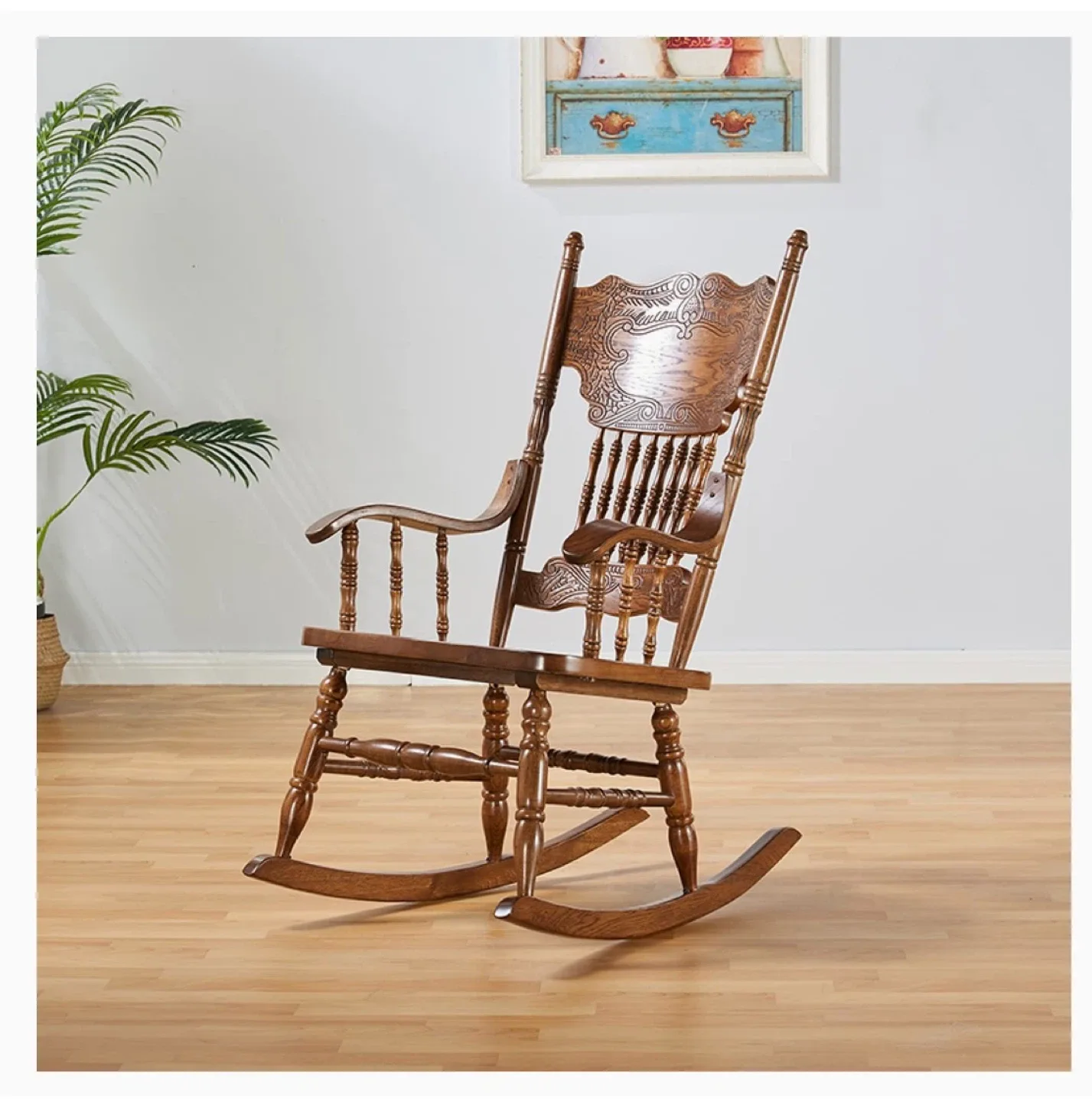 Wooden Patio Rocking Chair EUC 🥕 image indicator(6)