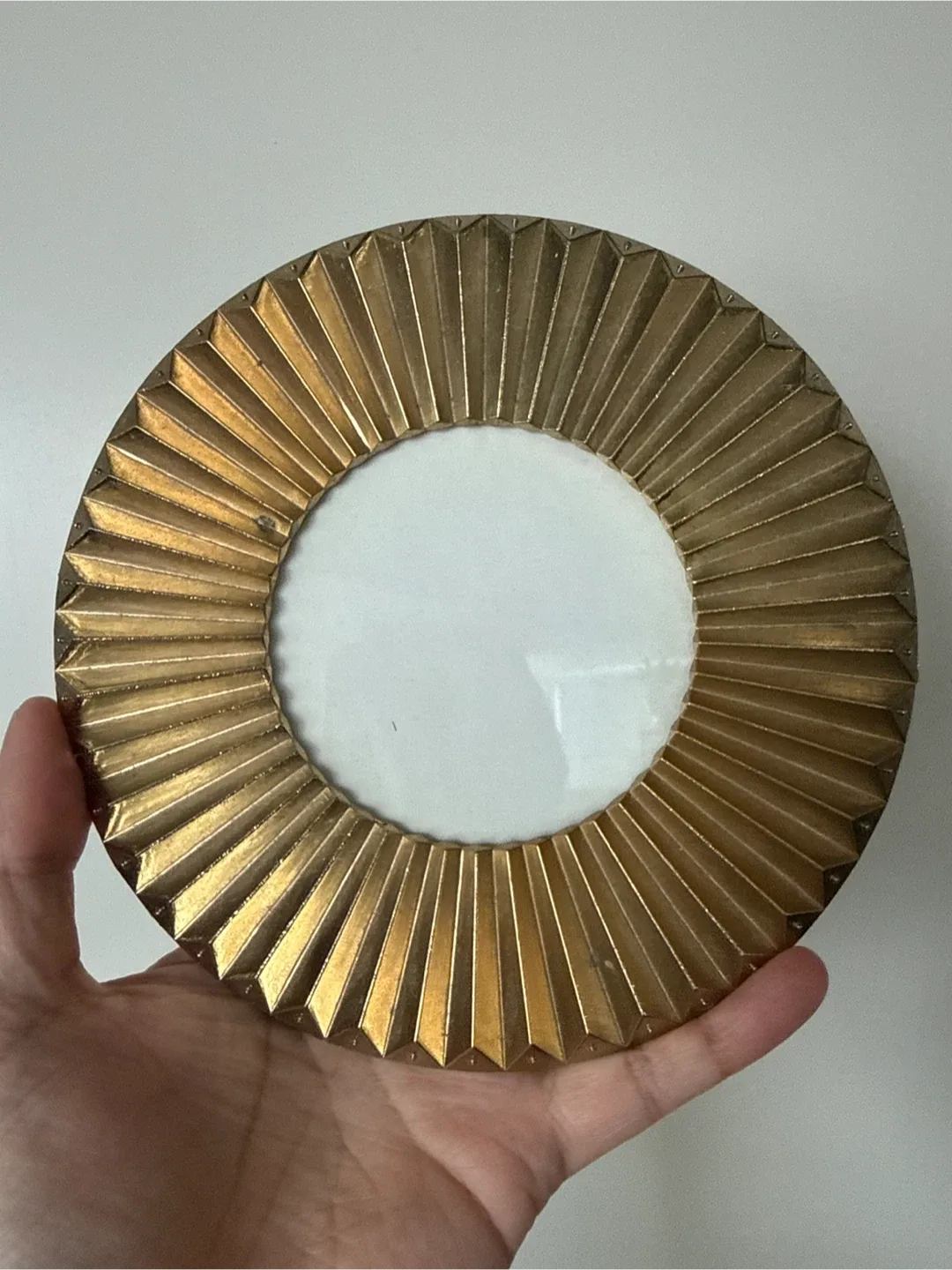 Vintage Round Gold Coloured Metal Photo Frame