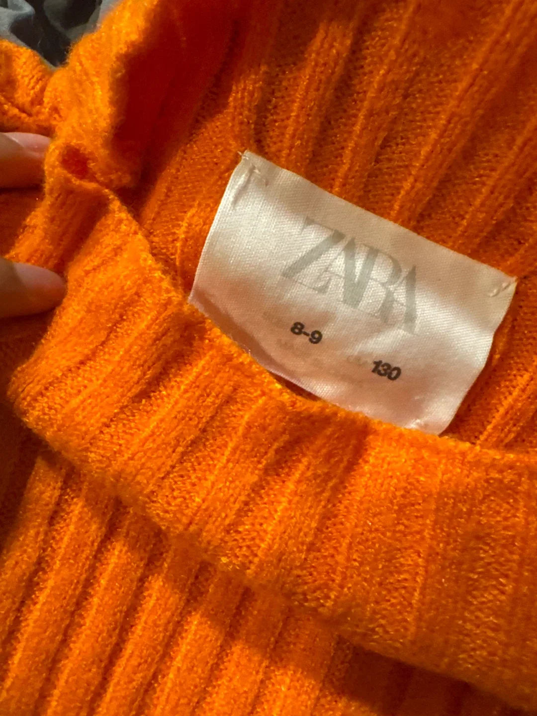 Zara Orange Ribbed Knit Top Size 8-9 image indicator(2)