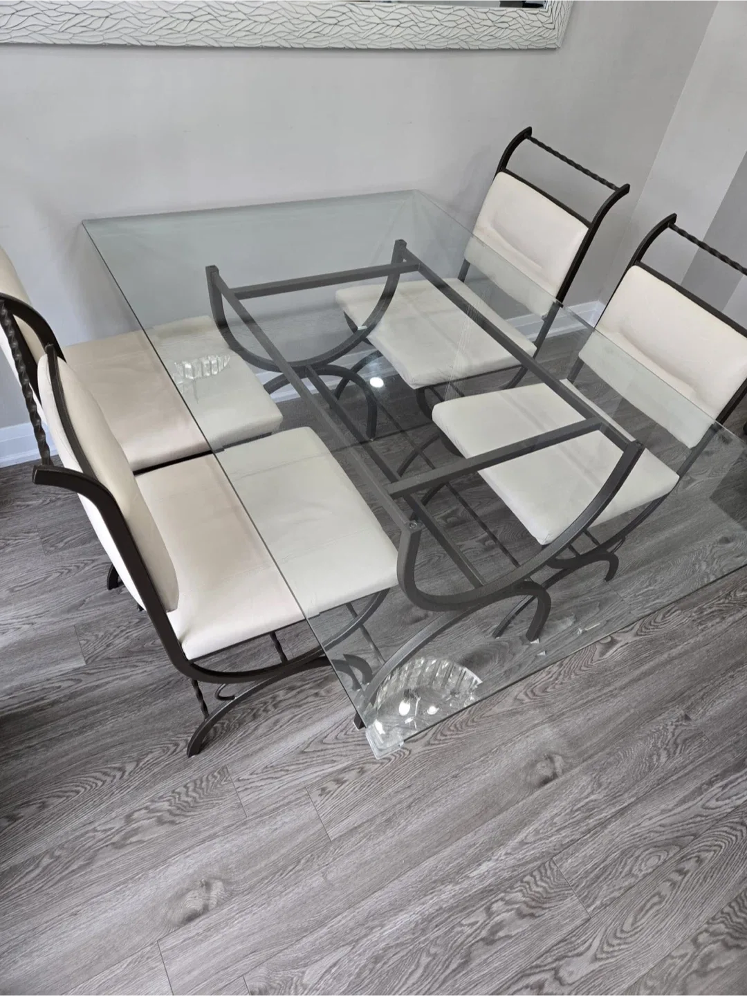 Glass Top Dining Table with 4 Chairs image indicator(4)