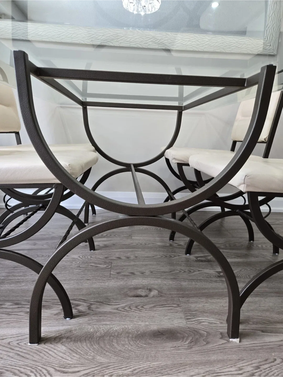 Glass Top Dining Table with 4 Chairs image indicator(2)