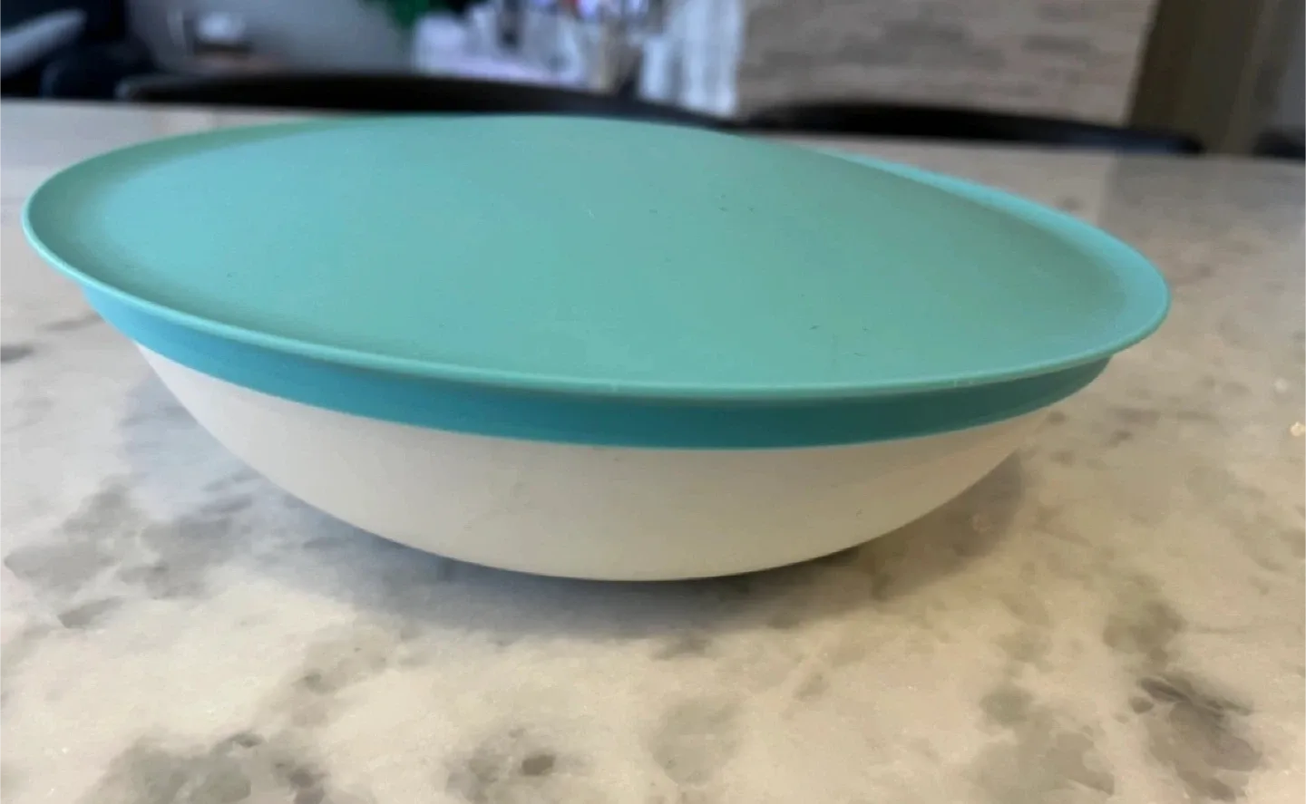 Tupperware Brand: Large Servalier Bowl with Lid - Teal/White image indicator(5)