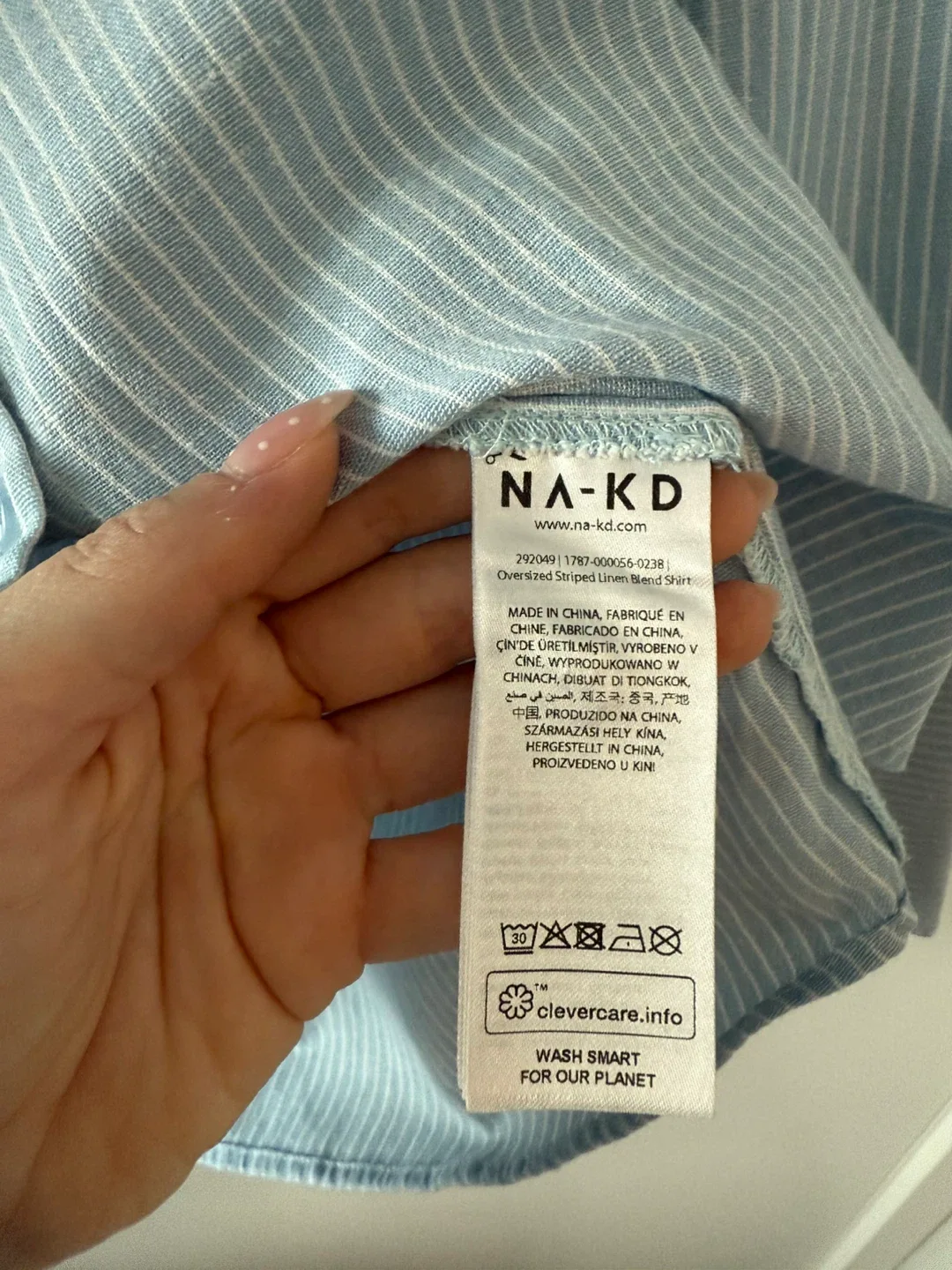 NA-KD Oversized Striped Linen Blend Shirt image indicator(4)
