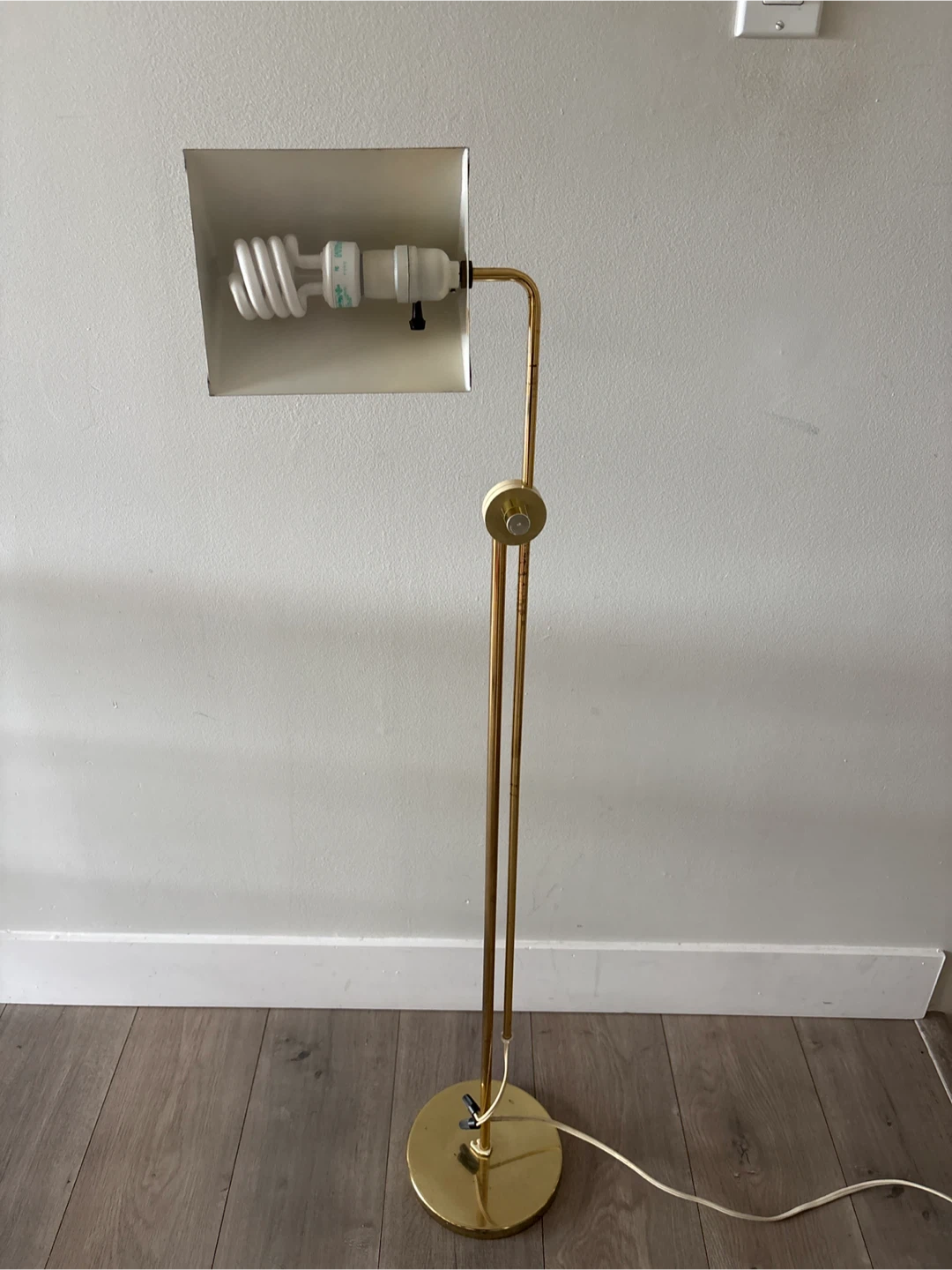 Vintage Solid Brass Adjustable Floor Lamp - photo 3