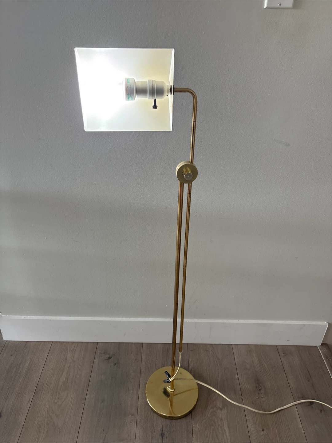 Vintage Solid Brass Adjustable Floor Lamp - photo 4