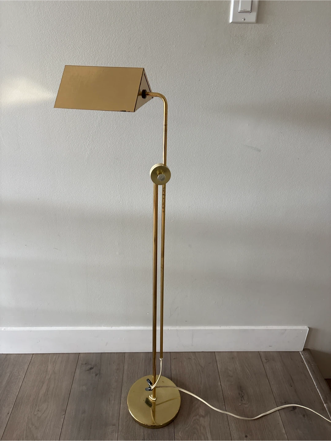 Vintage Solid Brass Adjustable Floor Lamp - photo 2