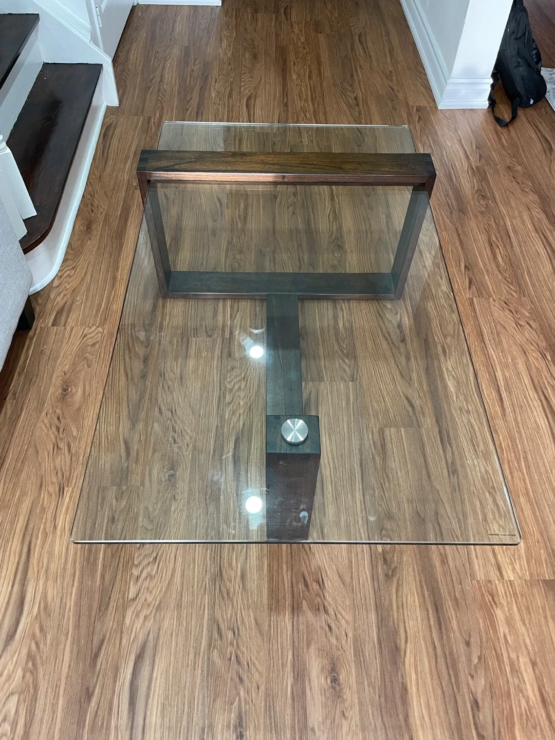 Glass Top Coffee Table with Wood Frame image indicator(4)