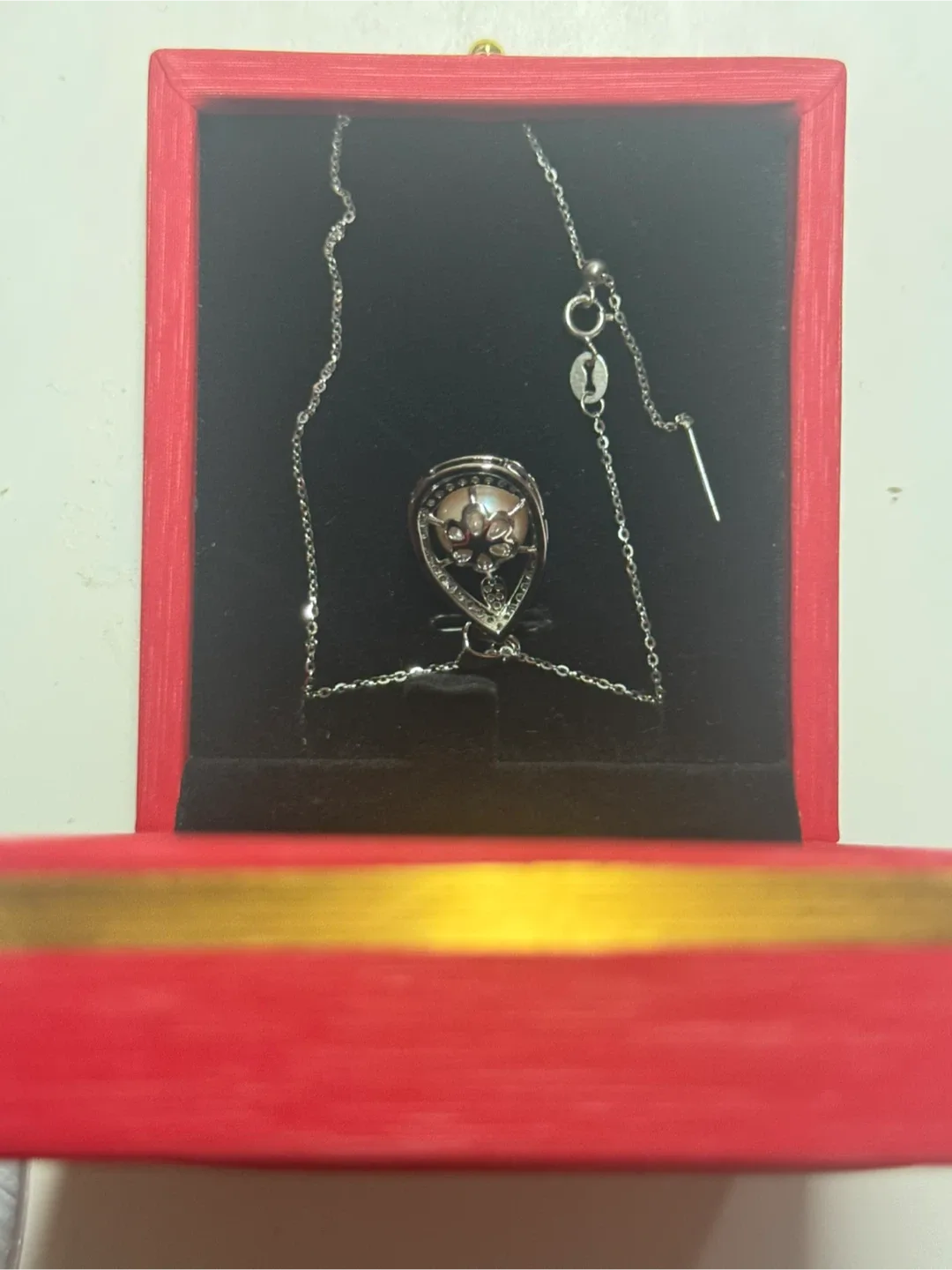 Amour Sterling Silver FW 1cm Pearl and Diamond Drop Necklace image indicator(2)