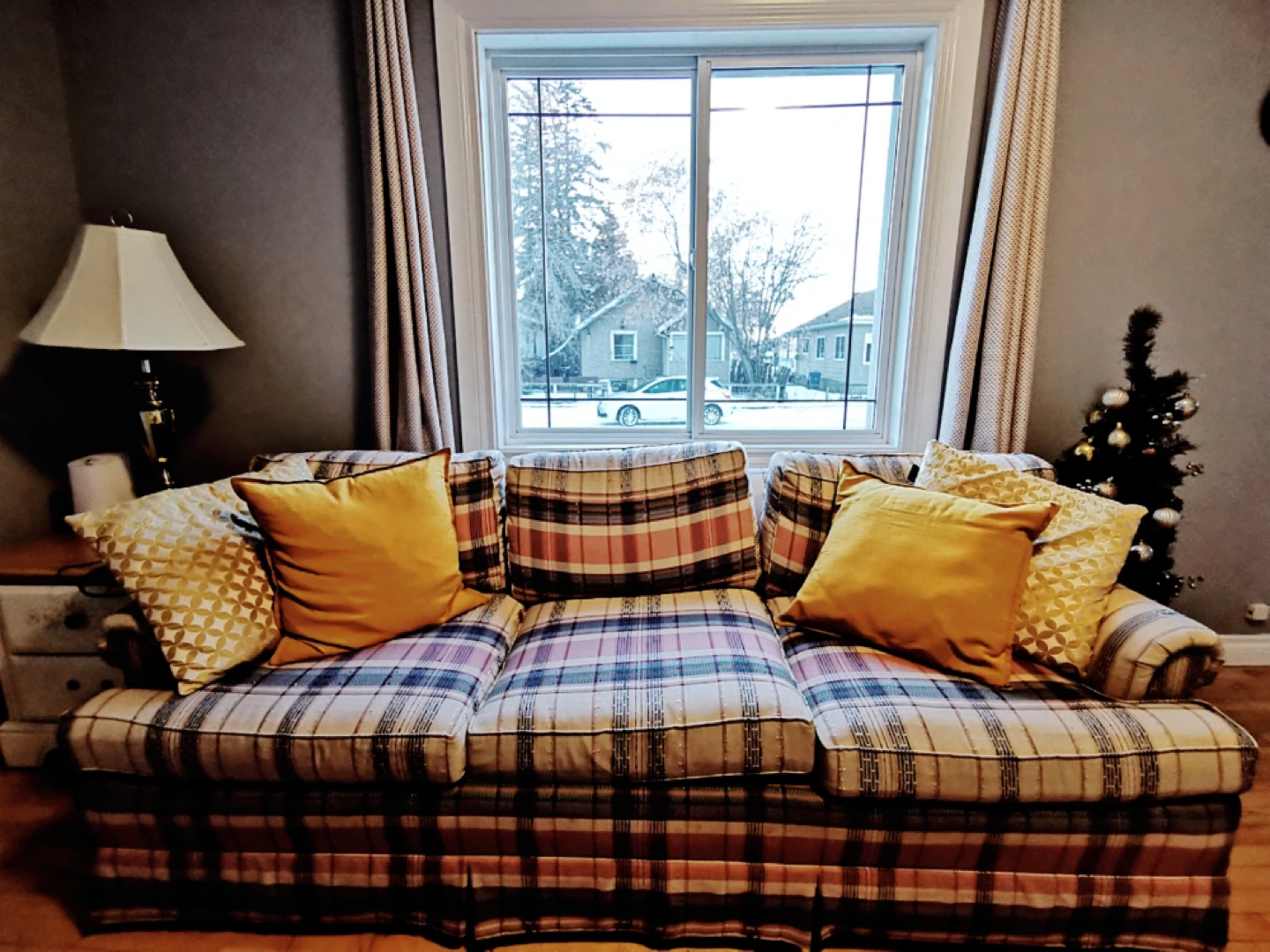 Plaid Sofa