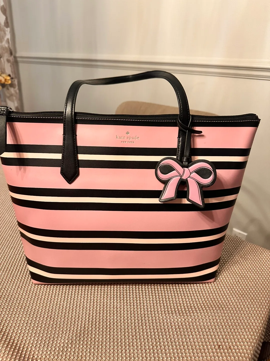 Kate Spade Pink Stripe Tote Bag