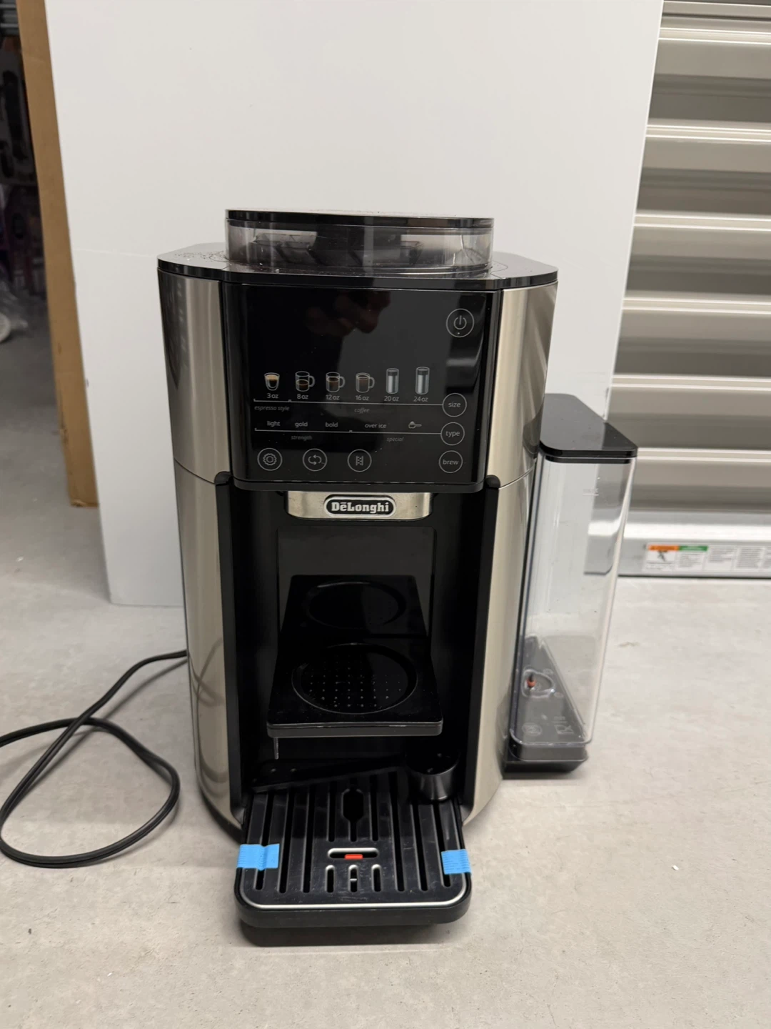 De'Longhi TrueBrew Drip Coffee Maker with Built in Grinder.
